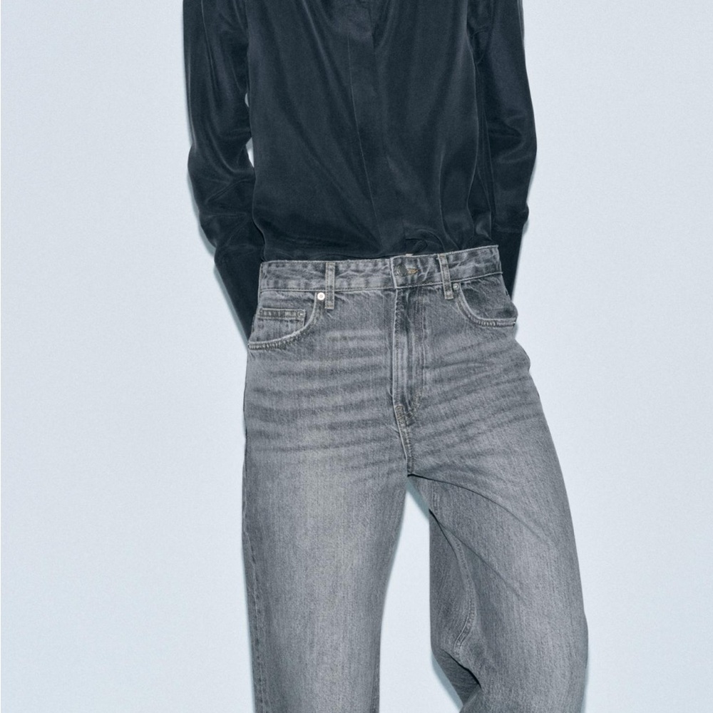 Grey Wide Leg Jeans